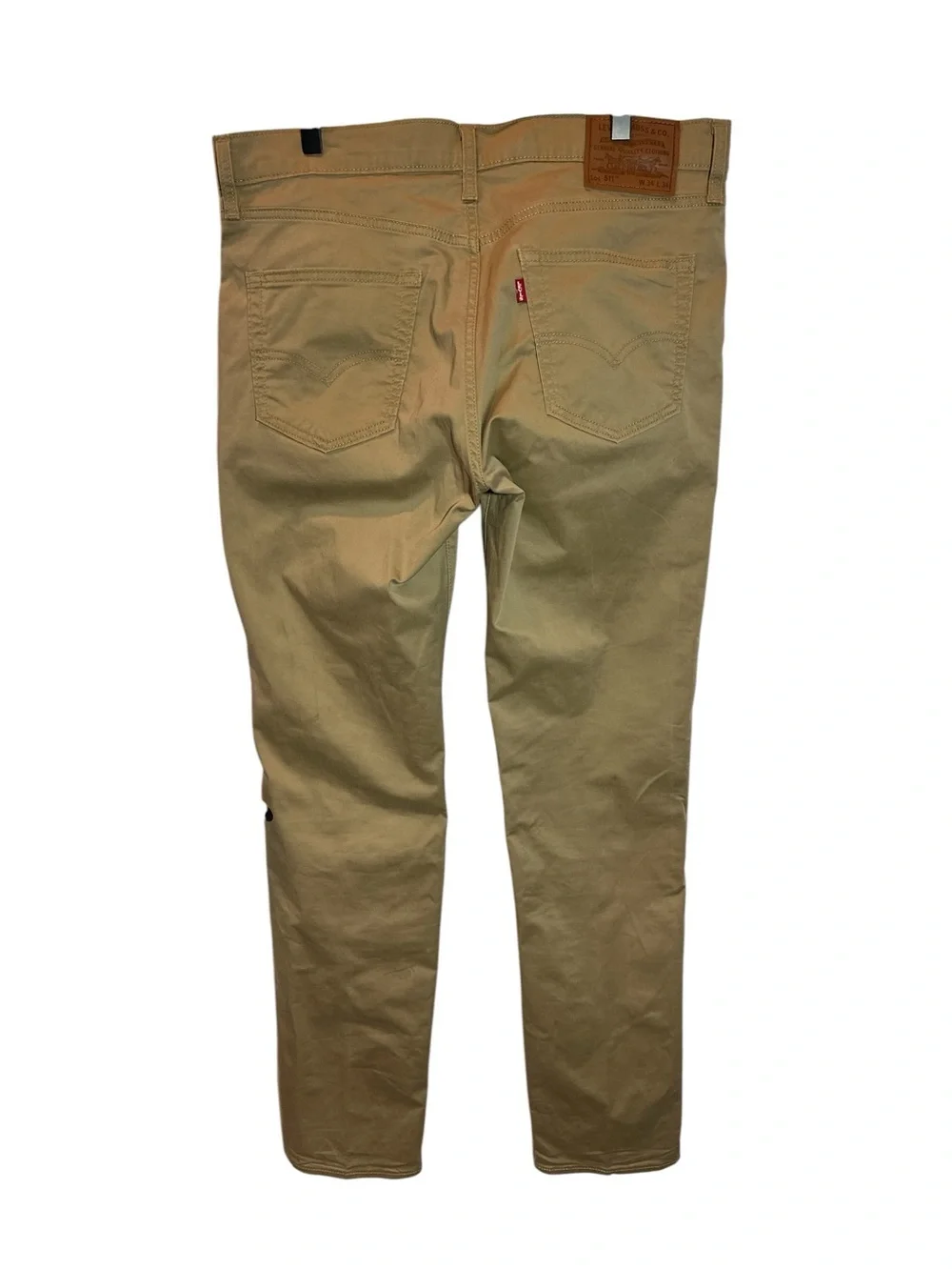 LEVIS 511 Men's Harvest Gold Khaki Flat Slim Front Chino Straight Pants 34x34